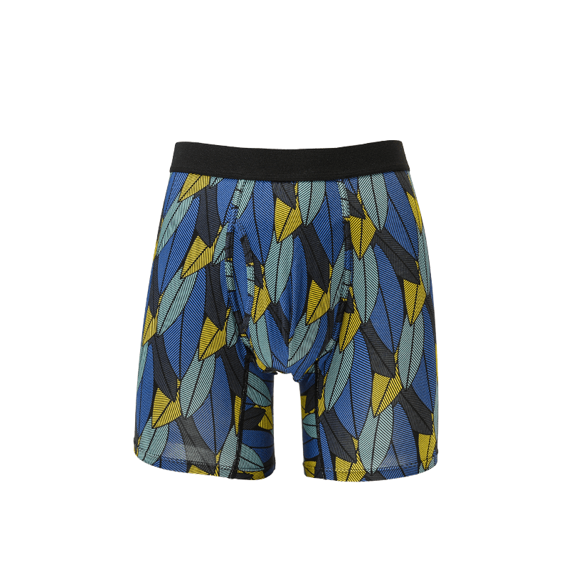 Men's Printed Boxer Briefs with U-shaped Front Opening