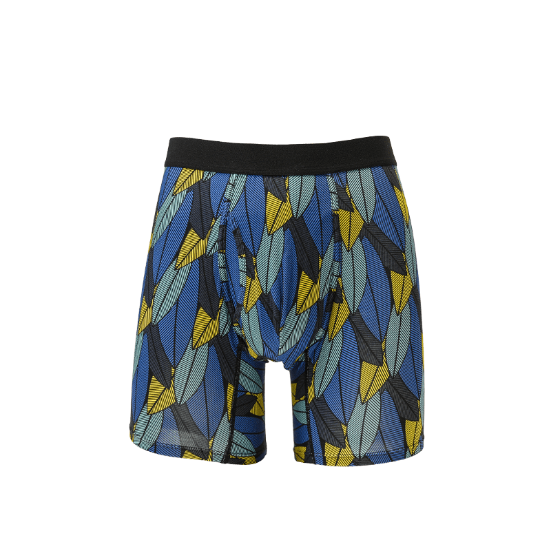 Men's Printed Boxer Briefs with U-shaped Front Opening